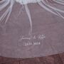 Martha Embroidered Name And Date Wedding Veil, thumbnail 1 of 3
