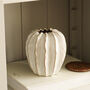 White Ribbed Pod Vase, thumbnail 2 of 5