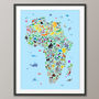 Animal Map Of Africa Childrens Print, thumbnail 5 of 6