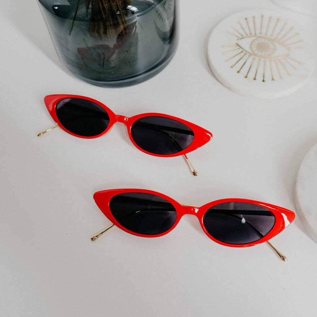Lora Red And Gold Cat Eye Sunglasses, 1 of 2