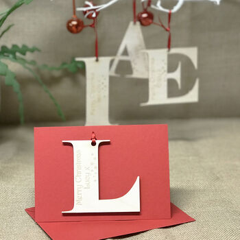 Personalised Letter Christmas Decoration And Card, 12 of 12