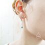 Double Green Opal Dangle Chain Stud Earrings, thumbnail 1 of 12