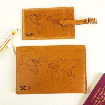 Leather Luggage Tag And Passport Cover Set Personalised, 8 of 8