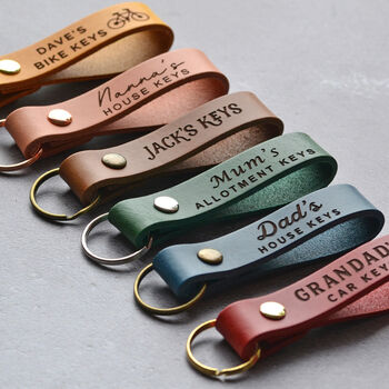 Personalised Leather Keyring, 5 of 12