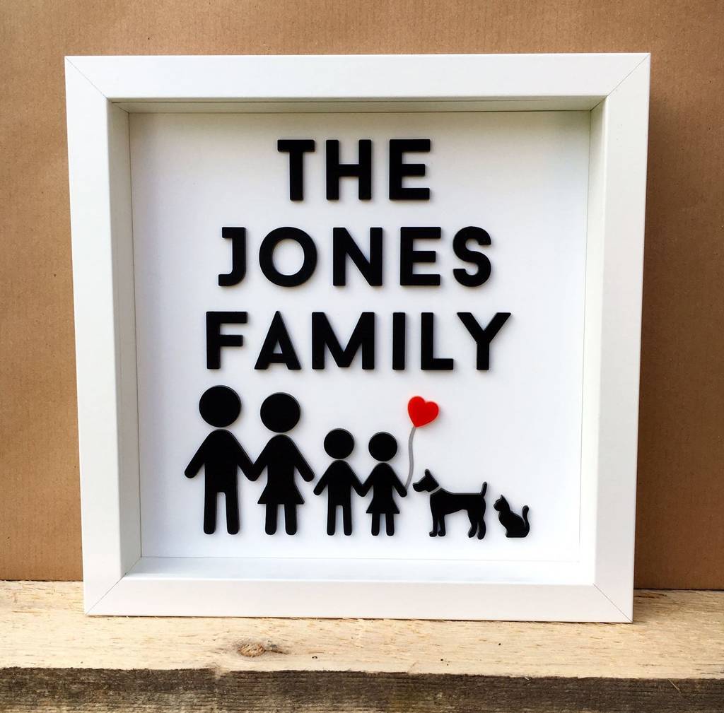 Personalised 3D Stick Family Portrait, 1 of 4