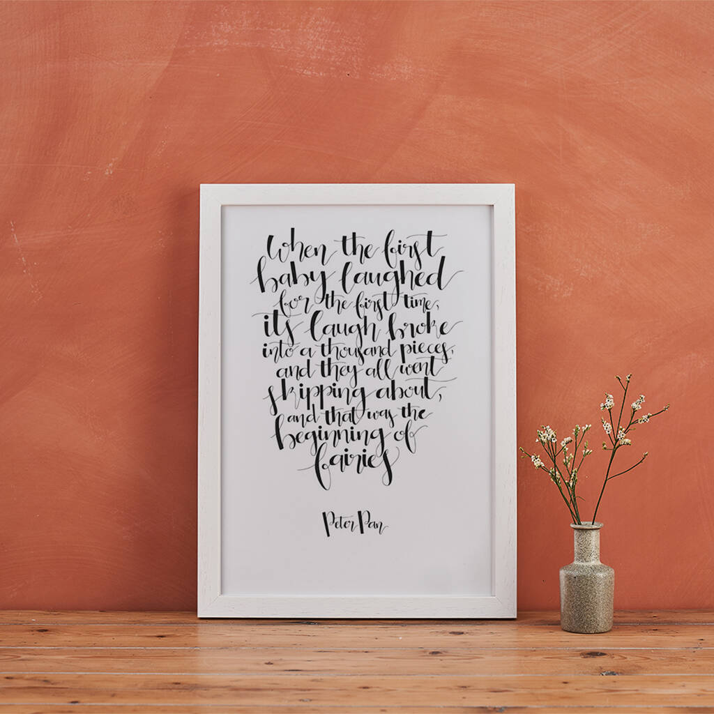 Monochrome Calligraphy 'The First Baby' Nursery Print By Bookishly ...