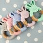 Silicone And Beech Wood Bunny Teether, thumbnail 6 of 8