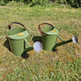 Pair Of Heritage Green And Copper Watering Cans, thumbnail 2 of 10