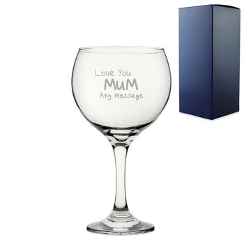 Personalised With Love You Mum Gin Glass For Mum, 3 of 4
