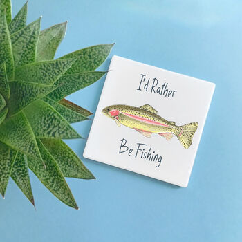 Personalised Fishing Ceramic Coaster, 5 of 5