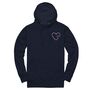 Personalised Puzzle Heart Piece Unisex Hoodie With Initial On Sleeve, thumbnail 8 of 12