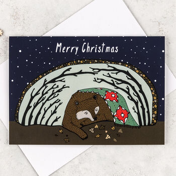 Bear Hibernating Christmas Card, 2 of 2