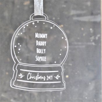 Personalised Family Christmas Snow Globe Decoration, 2 of 2