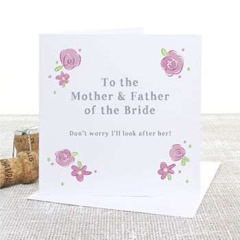 Parents Of The Bride And Groom Floral Wedding Day Cards, 9 of 9