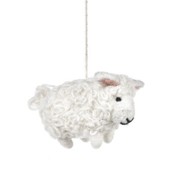 Handmade Felt Barbara The Sheep Hanging Decoration, 2 of 5