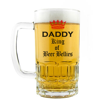 Personalised King Of Beer Bellies Glass Tankard, 5 of 5