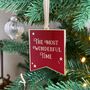 Most Wonderful Time Enamel Christmas Tree Decoration, thumbnail 7 of 9