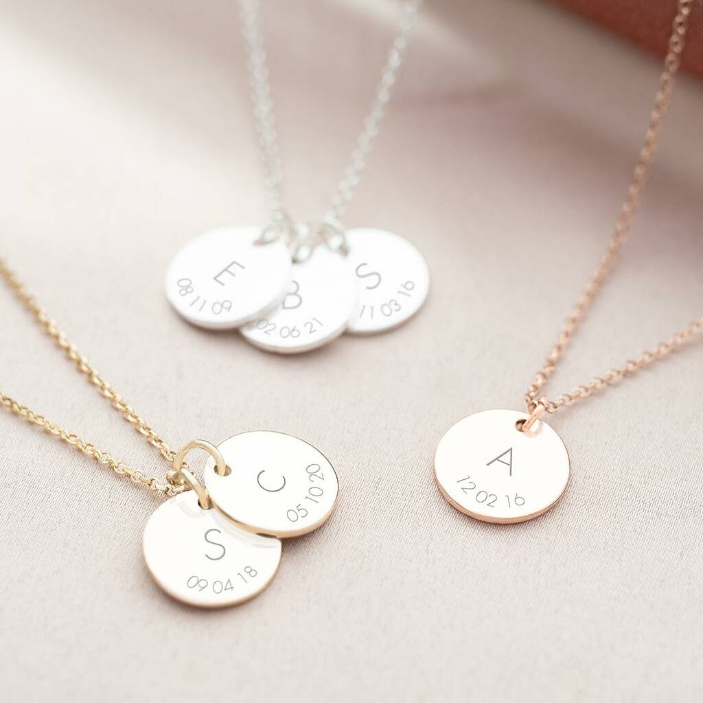 Triple Initial And Date Personalised Necklace, 1 of 9