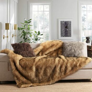 125 X 150cm Luxury Plush Faux Fur Fluffy Throw Blanket, 6 of 10