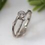 Diamond Solitaire 18ct White Gold Twig Engagement Ring, thumbnail 1 of 8