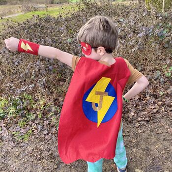 Kids Superhero Cape, Felt And Personalised With Letter, 4 of 10