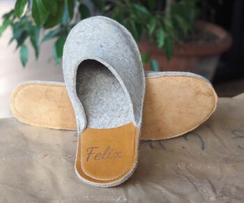 Personalised Handmade Light Weight Felt Slippers, 4 of 7