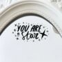 'You Are A Star' Vinyl Mirror Decal, thumbnail 1 of 2