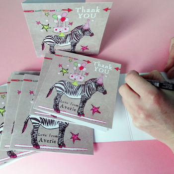 Personalised Pack Of Six Thank You Cards, 9 of 12