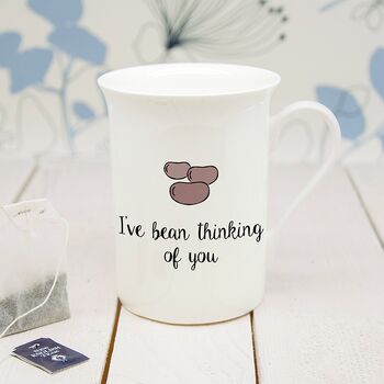 Personalised Romantic Pun Bone China Mug, 8 of 12