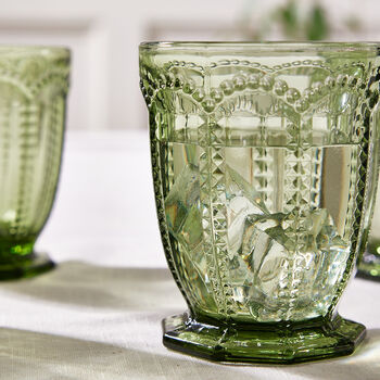 Set Of Four Bella Perle Green Glass Tumblers, 3 of 8