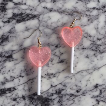 Heart Shaped Lollipop Earrings, 3 of 4
