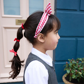 School Bow Pony Set Red, 3 of 4