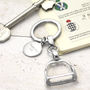 Sterling Silver Stirrup Key Ring, thumbnail 1 of 6
