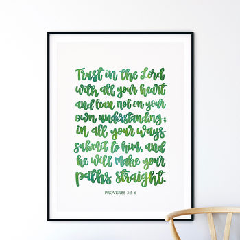 Trust In The Lord Print Choose Your Colour, 4 of 6