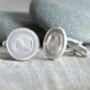 Hand Engraved Radial Cufflinks In Sterling Silver, thumbnail 3 of 5