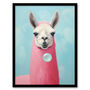 Llama Bubbles Fun Vibrant Animal Pink Wall Art Print, thumbnail 5 of 6