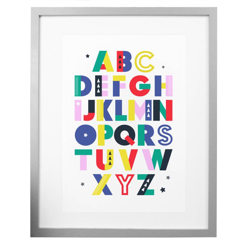 Modern Alphabet Colourful Child S Nursery Art Print By Paper Joy Modern Alphabet Colourful Child S Nursery Art Print