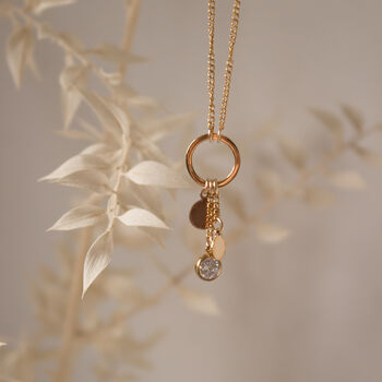 Astralis Rose Necklace Gold Filled And Zirconia Charms, 6 of 6
