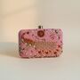 Peacock Rectangular Pink Clutch Bag, thumbnail 1 of 12