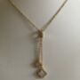 Clover 18 K Gold Plated Pendant Necklace White, thumbnail 3 of 5