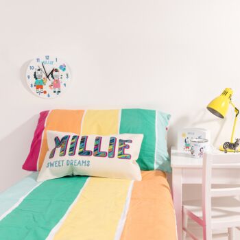 Personalised Zebra Kids Bedroom Wall Clock, 2 of 5
