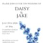 Pack 12 Midnight Larkspur Original Personalised Save The Date Wedding Stationery, thumbnail 3 of 5