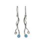 Molten Sterling Silver Opal Duo Drop Earrings, thumbnail 2 of 6