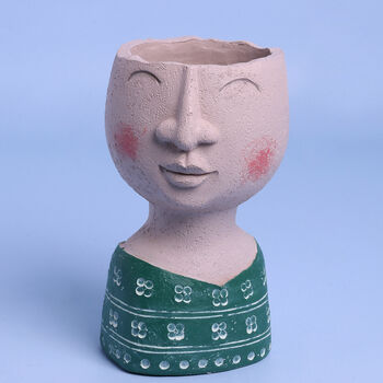 G Decor Resin Human Faces Flower Pot Planter Or Vase, 4 of 7