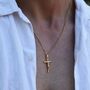 Crucifix Handmade 18 K Gold Plated Necklace, thumbnail 1 of 5