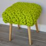 'Hermia' Handwoven Wool Footstool With Oak Legs, thumbnail 6 of 10