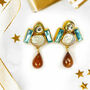 Blue Crystal, Chalcedony And Baroque Pearl Earrings, thumbnail 1 of 2