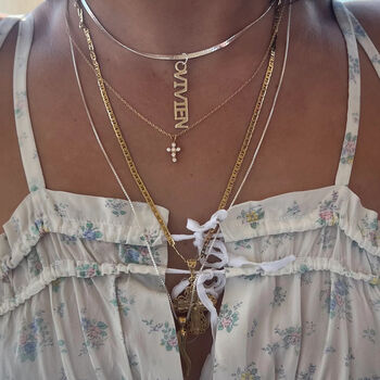 Vertical Custom Name Plate Pendant Charm, 4 of 8