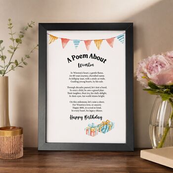 Personalised 80th Birthday Gift Print Special Poem, 3 of 10
