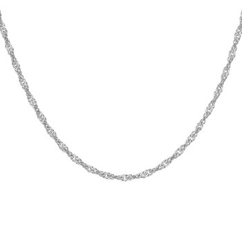 Sterling Silver Singapore Twisted Curb Chain Necklace, 3 of 9